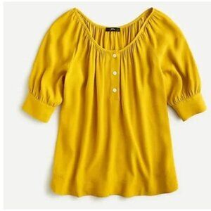 J Crew Mustard Yellow Drapey Scoopneck Top XS